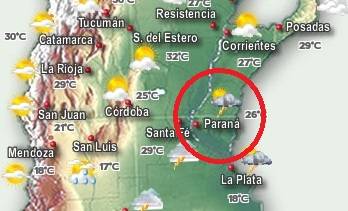 Pronostican tormentas fuertes para el territorio entrerriano